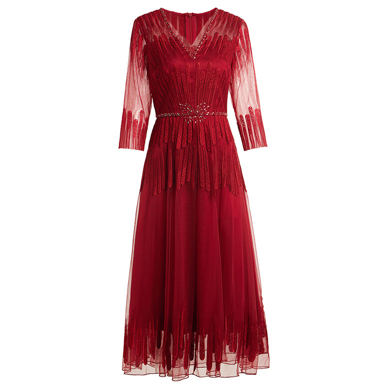 Embroidered Beaded Premium Party Dress Dress - Image 4