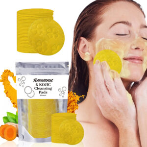 BABYNBEAUTY-Where Cuteness Meets Radiance for Your Little one - BabynBeauty 246 Turmeric Exfoliating Cleansing Pads Compressed Facial Sponges Skin Care Tools For Face Clogged Pores Excess Oil Cleansing