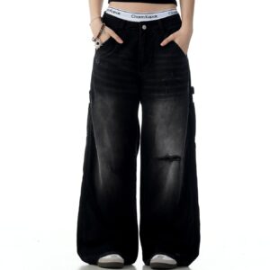 BABYNBEAUTY-Where Cuteness Meets Radiance for Your Little one - BabynBeauty 237 American Retro Tattered Jeans Jeans