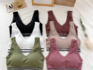 Seamless V-neck Yoga Sports Bra