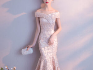 Fishtail mid-length party dress
