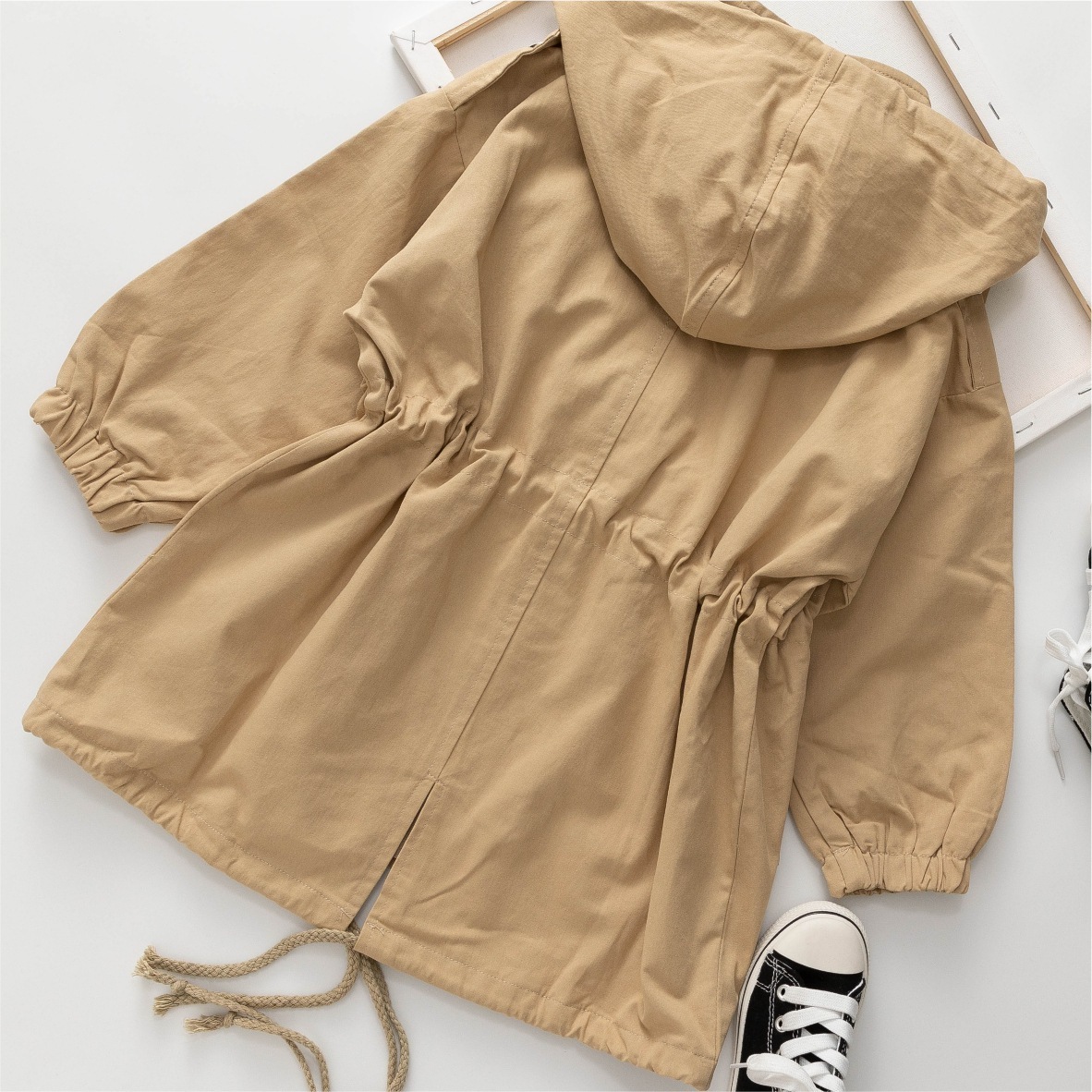 Children'S Windbreaker Foreign Style Spring Mid-Length Baby Cotton Coat - Image 4