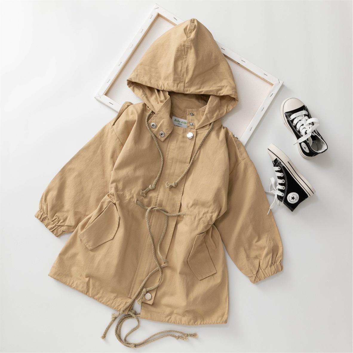 Children'S Windbreaker Foreign Style Spring Mid-Length Baby Cotton Coat - Image 5