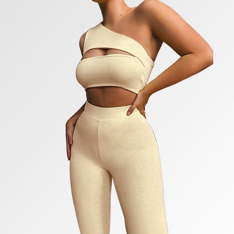 Women's Strapless Crop Tops Trousers Sports Outfits - Image 6