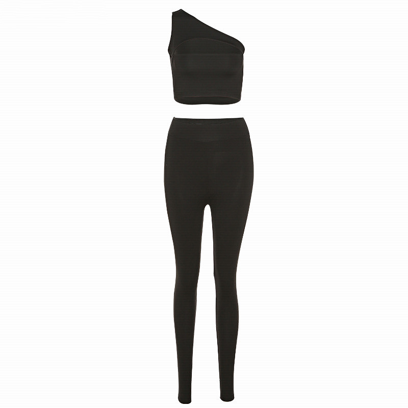 Women's Strapless Crop Tops Trousers Sports Outfits - Image 2