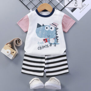 BABYNBEAUTY-Where Cuteness Meets Radiance for Your Little one - BabynBeauty 93 Children'S Short-Sleeved Suit Cotton Baby Summer Baby Clothes