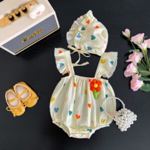 BABYNBEAUTY-Where Cuteness Meets Radiance for Your Little one - BabynBeauty 112 Summer New Baby Jumpsuit Sling Romper