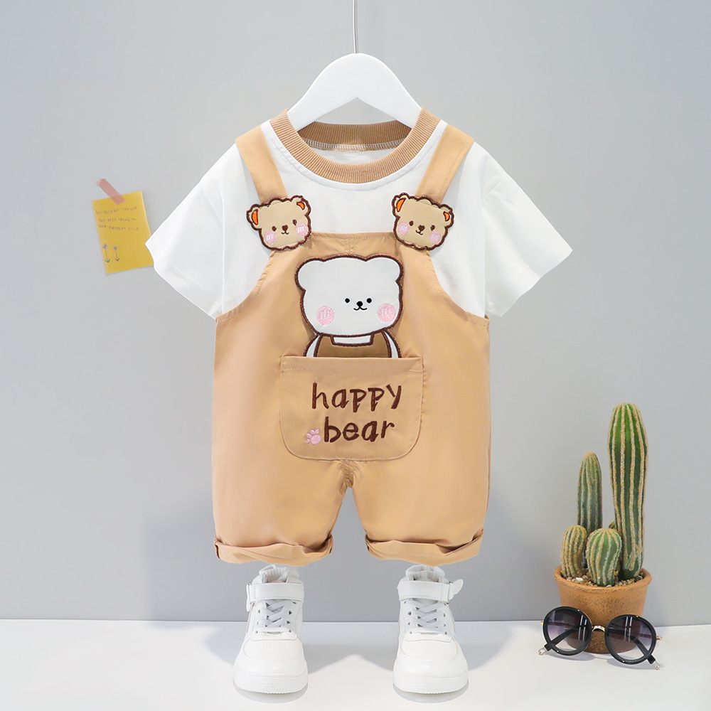 Children's Clothing Men And Women Baby Summer Cartoon Short-sleeved Overalls 4 Children's Clothing Men And Women Baby Summer Cartoon Short-sleeved Overalls - Image 3