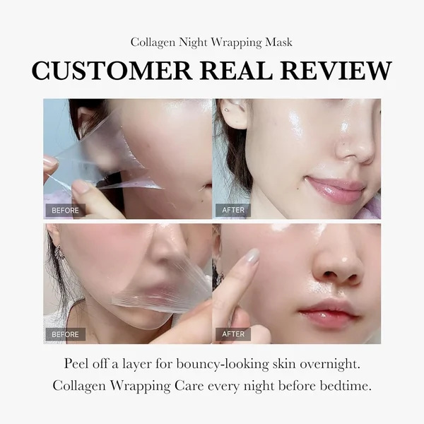 Face Night Mask Collagen Wrapping Mask Natural Ingredients Firming Elasticity & Hydration Anti-wrinkle For Skin Care - Image 4