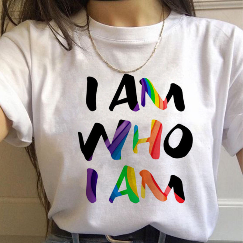 WomenT Shirts Gay Pride Rainbow Gay Short Sleeve Ladies T-shirt Girlfriends - Image 4