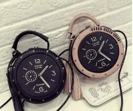 Personalized small clock bag