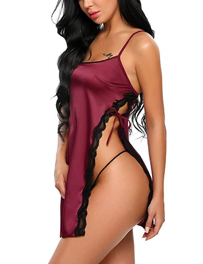 silk sexy lingerie nightdress - Image 9