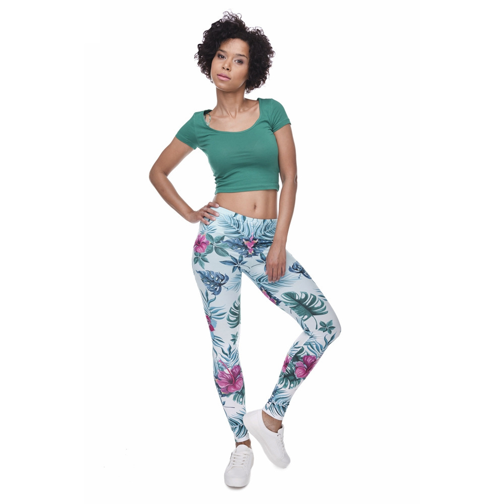 Tortoise back leaf floral cropped pants - Image 3