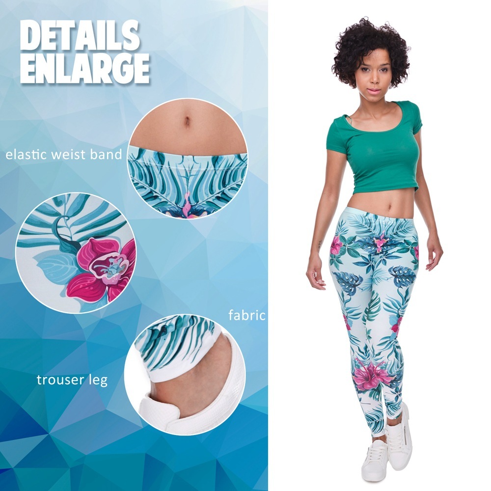 Tortoise back leaf floral cropped pants - Image 2