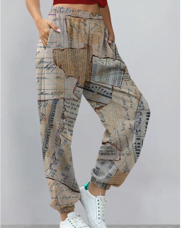 Women's Harem Pants Print Yoga Boho Sports Trousers With Pockets - Image 4