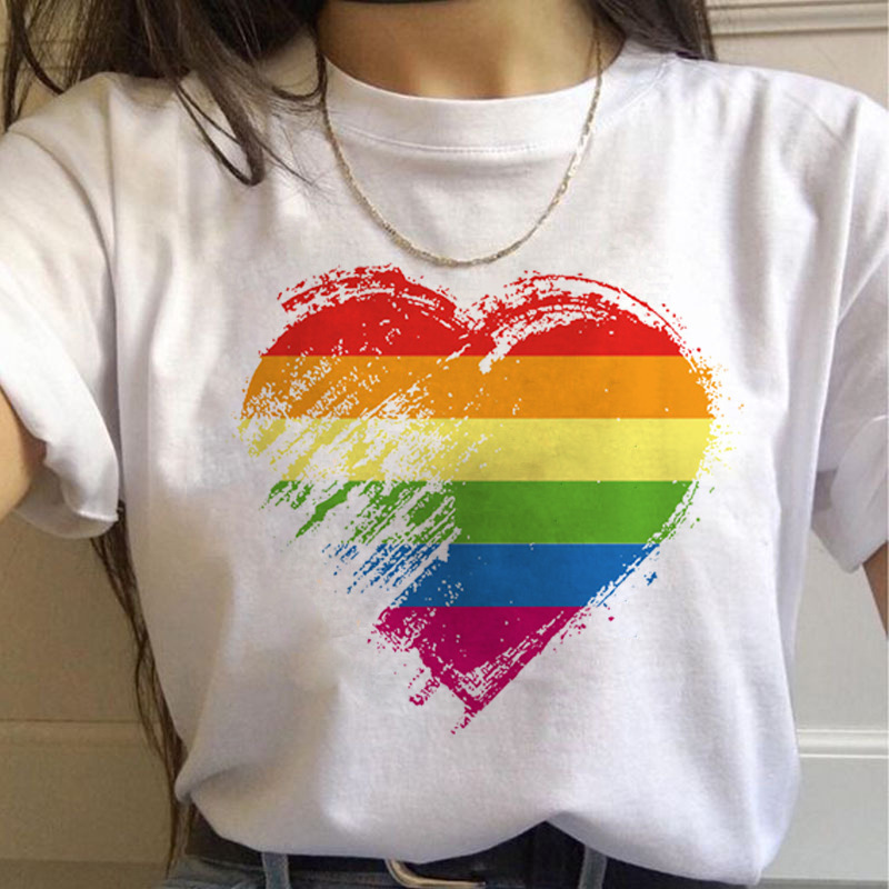 WomenT Shirts Gay Pride Rainbow Gay Short Sleeve Ladies T-shirt Girlfriends - Image 4