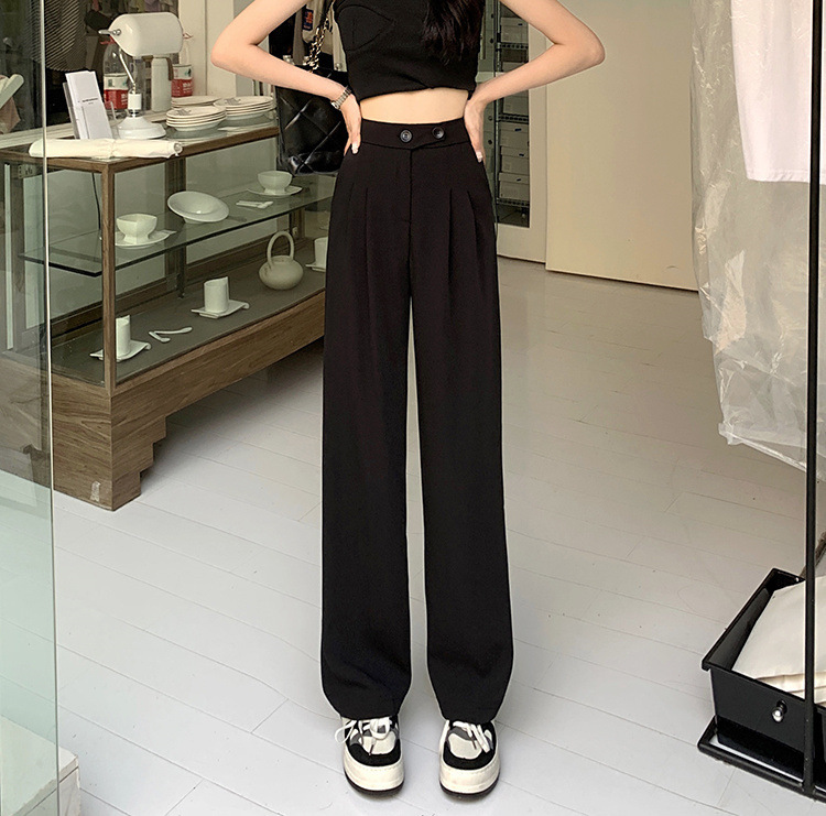 Women's New High Waist Loose Drape Suit Wide Leg Pants - Image 9