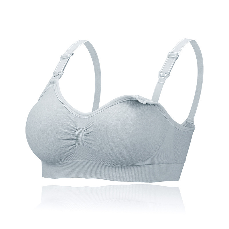 Maternity Unwired Front Buckle Seamless Nursing Bra - Image 5