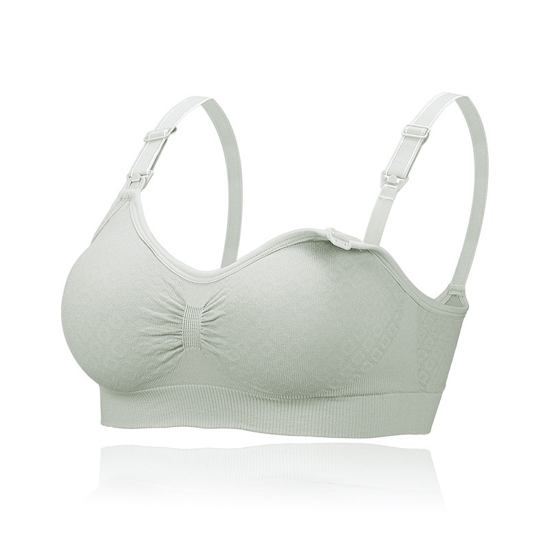 Maternity Unwired Front Buckle Seamless Nursing Bra - Image 4