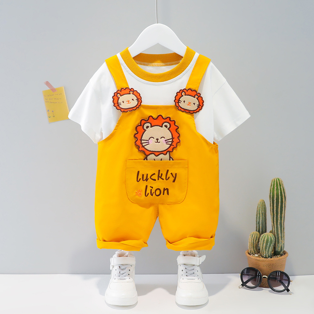 Children's Clothing Men And Women Baby Summer Cartoon Short-sleeved Overalls 3 Children's Clothing Men And Women Baby Summer Cartoon Short-sleeved Overalls - Image 2