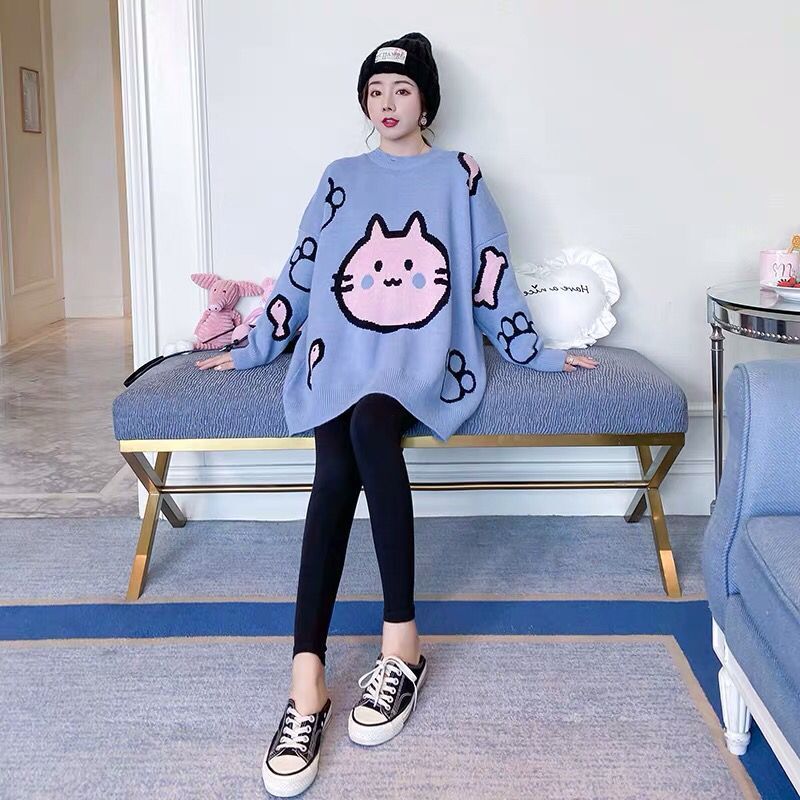 Maternity Clothes Loose Thick Plus-sized Cartoon Sweater Maternity Top - Image 2
