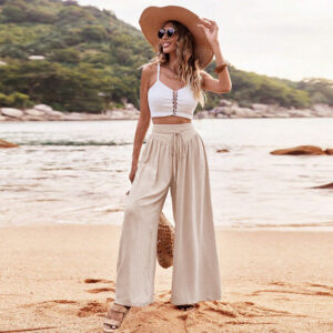 BABYNBEAUTY-Where Cuteness Meets Radiance for Your Little one - BabynBeauty 224 Simple Elegant Style Wide-leg Casual Pants Women