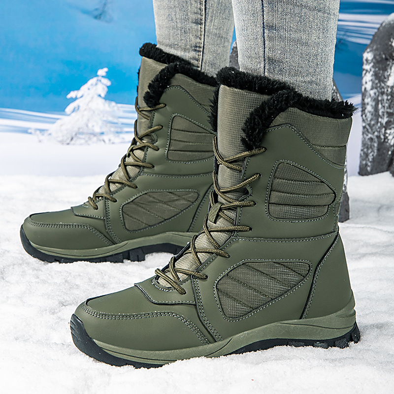 Snow Boots Cotton Boots For Winter High-top Lined With Fleece Extra Thick For Warmth And Waterproof