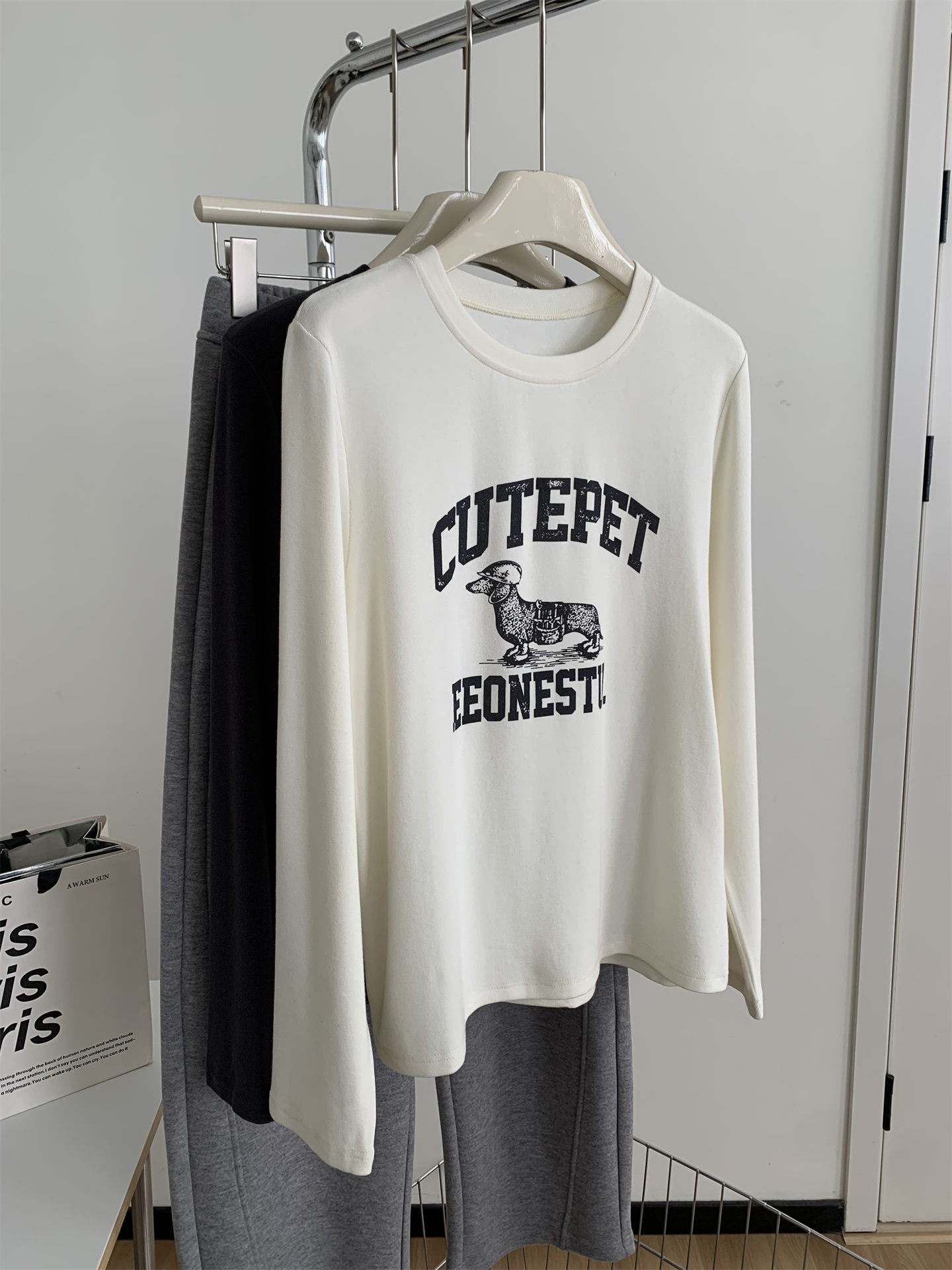 High-elastic Soft And Chewy Cartoon Puppy-Print T-Shirt For Women - Image 2