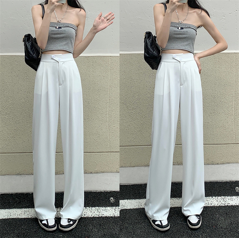 Women's New High Waist Loose Drape Suit Wide Leg Pants - Image 10
