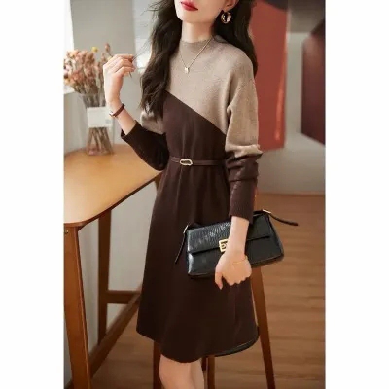 New Korean-style Fashionable, Minimalist Warm And Waist-cinching Dress - Image 7