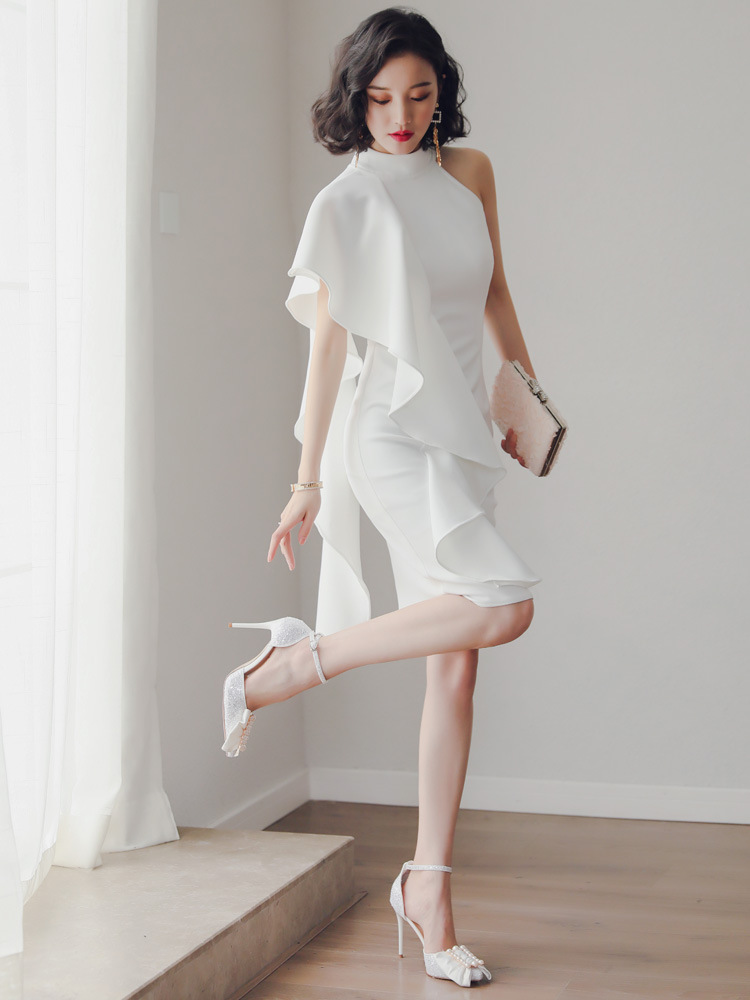 Party party white short evening dress - Image 5