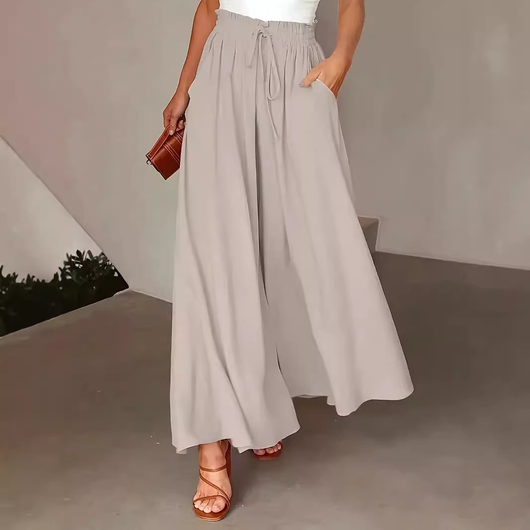 Polka Dot Print Trousers Fashion Loose Elastic Waist Wide-leg Pants Women's Clothing - Image 4