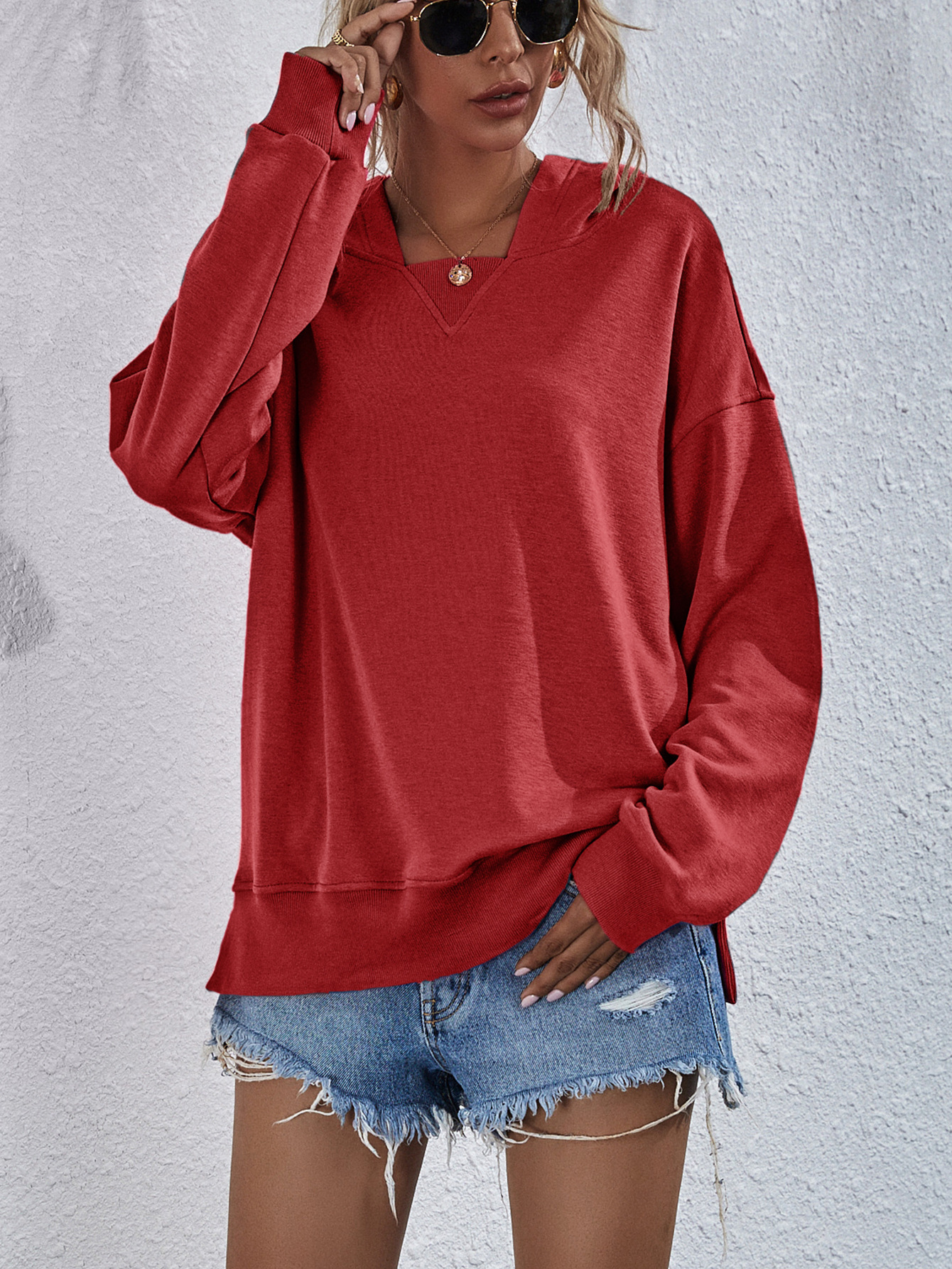 Women's Hoodie Sweatshirt Sports Casual Candy Color Long Sleeve Tops Clothes - Image 9