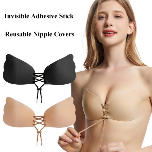 Self-Adhesive Silicone Strapless Bandage Bra Front Closure Invisible Push Up