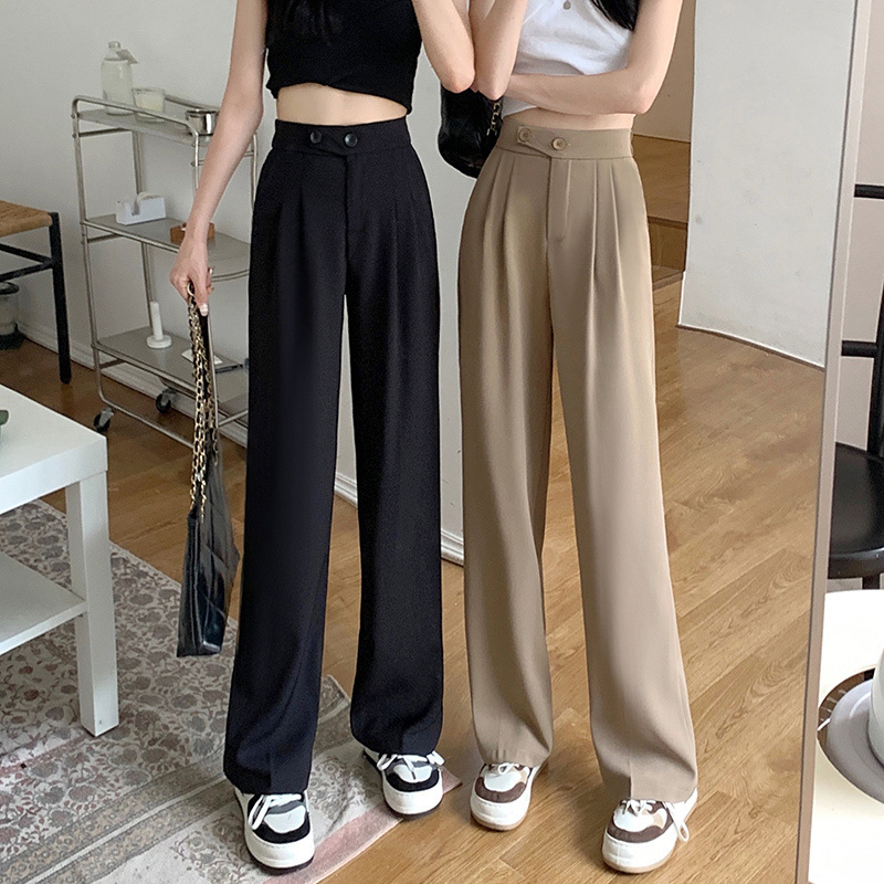 Women's New High Waist Loose Drape Suit Wide Leg Pants - Image 4