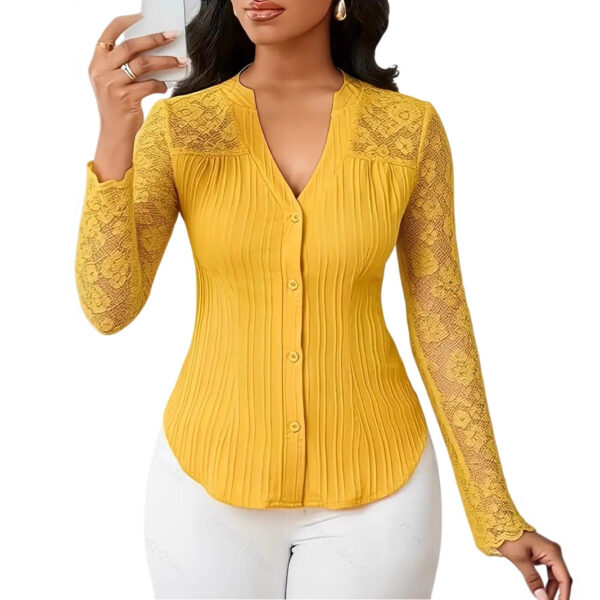 Hollow-out Long-sleeve V-neck Cardigan