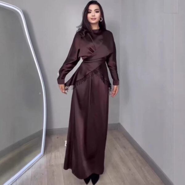 Silky Long-sleeved Elegant And Sophisticated Dress