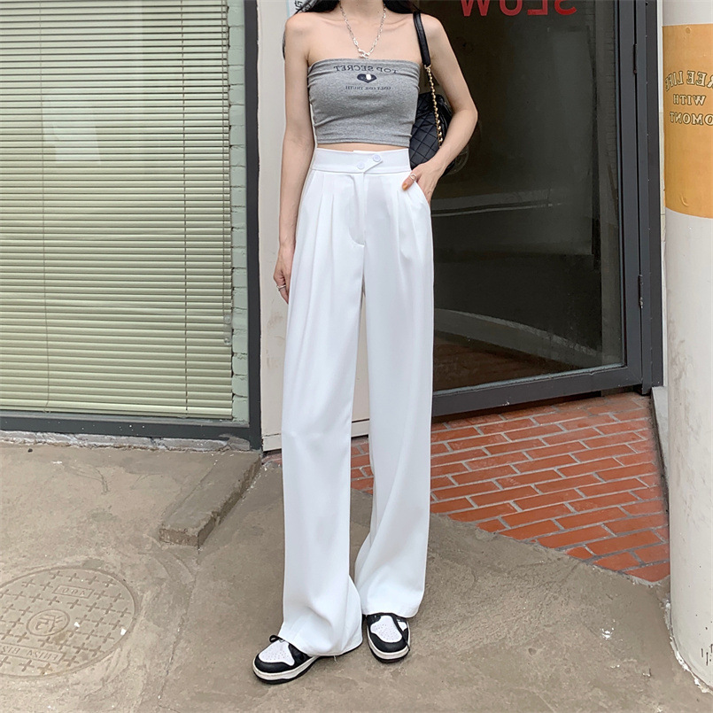 Women's New High Waist Loose Drape Suit Wide Leg Pants - Image 7