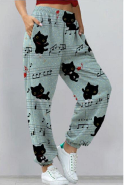 Women's Harem Pants Print Yoga Boho Sports Trousers With Pockets - Image 6