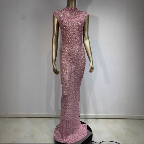 Rhinestone Dress Ball Party Long Dress Host Party Bridal Dress