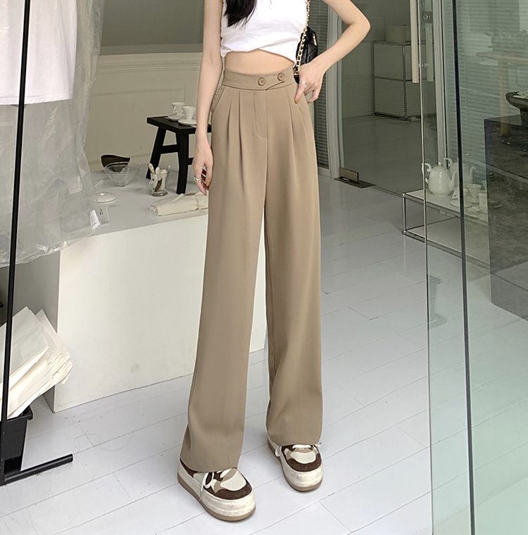 Women's New High Waist Loose Drape Suit Wide Leg Pants - Image 8