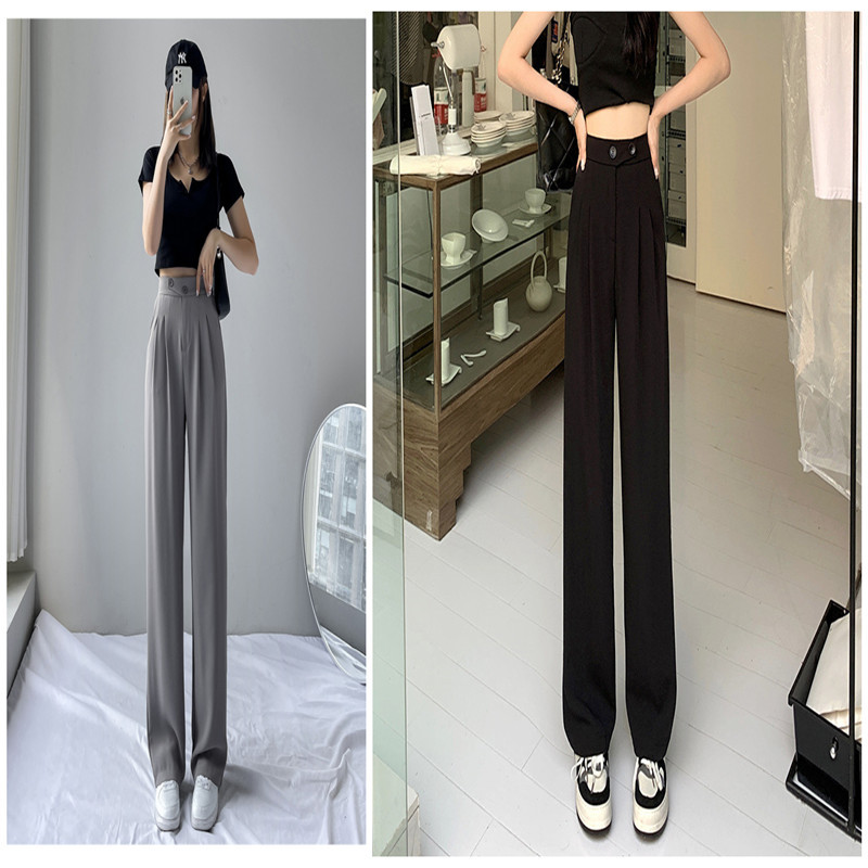 Women's New High Waist Loose Drape Suit Wide Leg Pants - Image 3