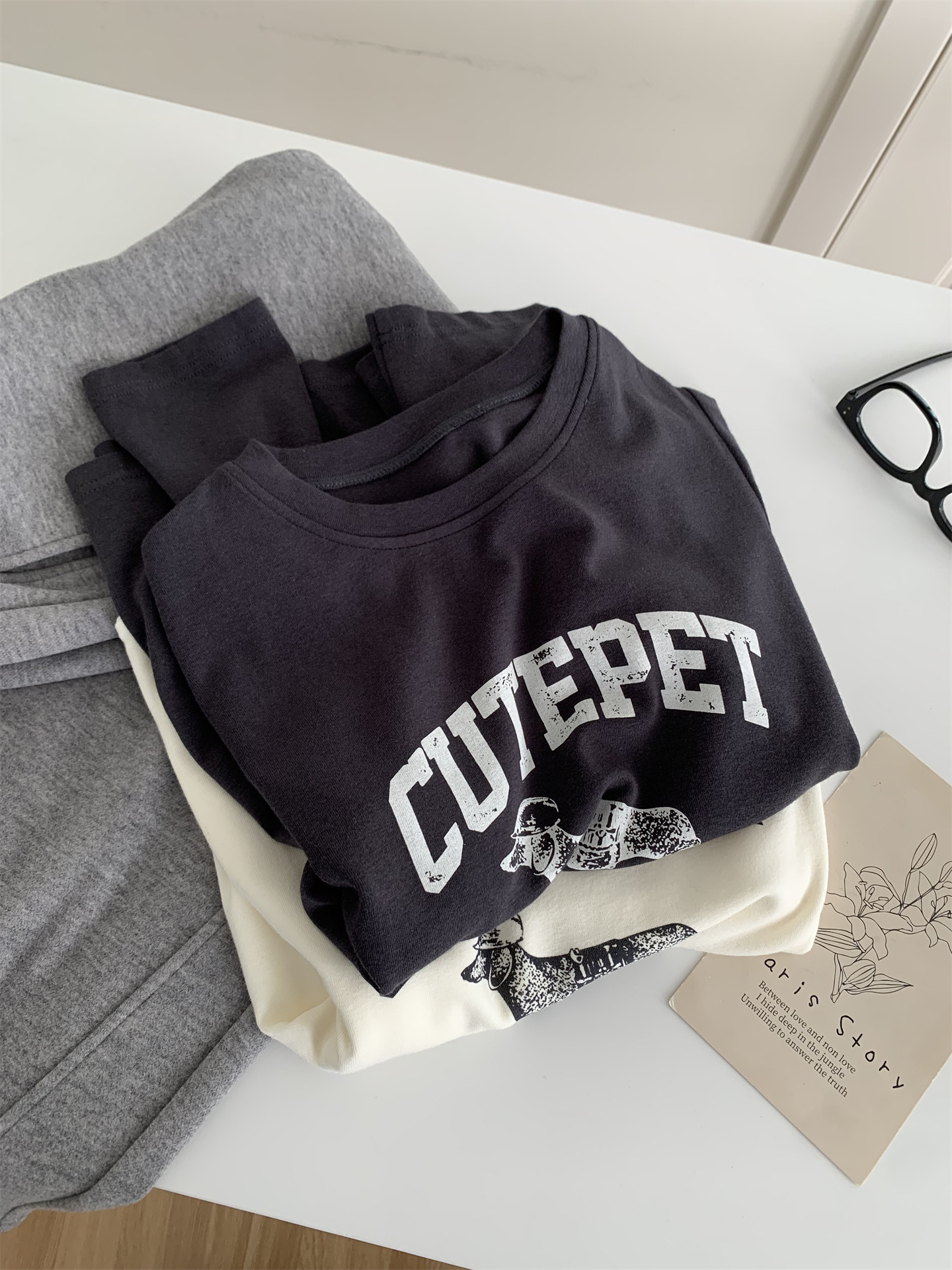 High-elastic Soft And Chewy Cartoon Puppy-Print T-Shirt For Women - Image 3