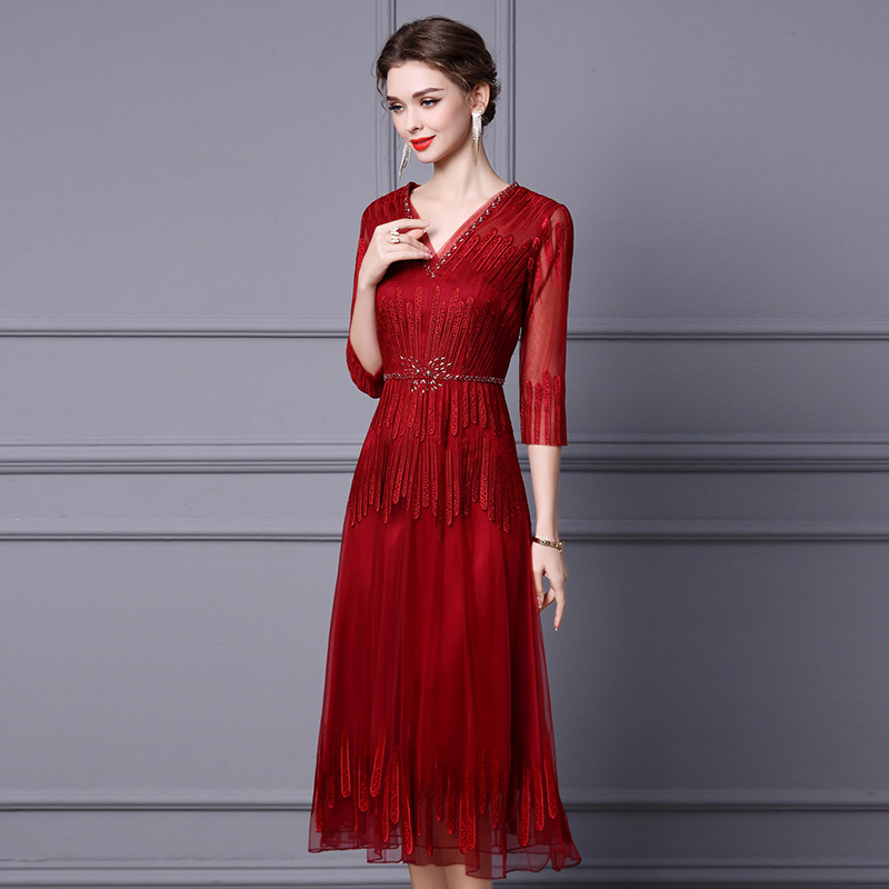 Embroidered Beaded Premium Party Dress Dress - Image 2