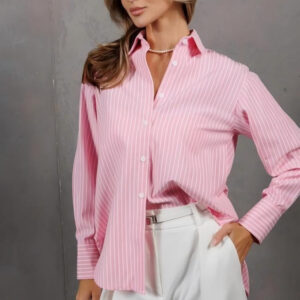 BABYNBEAUTY-Where Cuteness Meets Radiance for Your Little one - BabynBeauty 246 Womens Loose-fitting Plus-size Striped Shirt