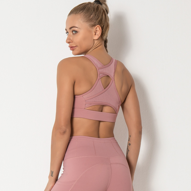 Sports Mesh Stitching Beauty Back Bra - Image 4