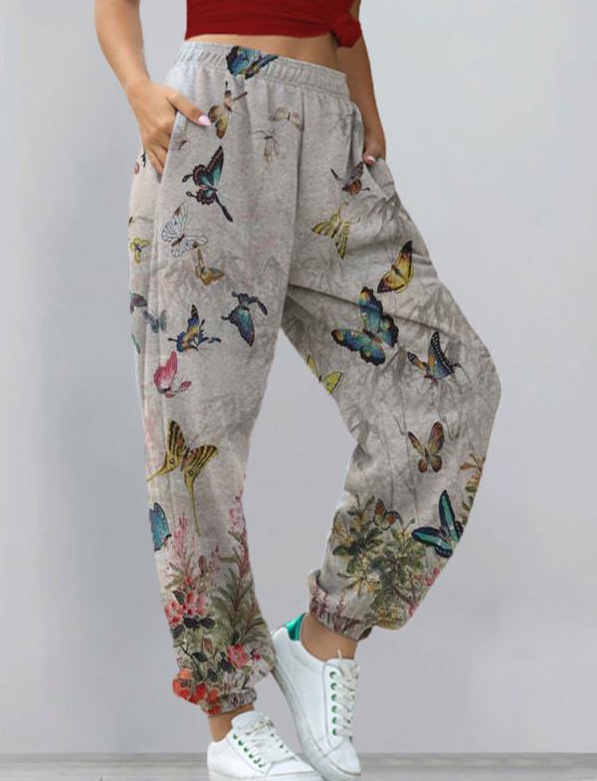 Women's Harem Pants Print Yoga Boho Sports Trousers With Pockets - Image 5