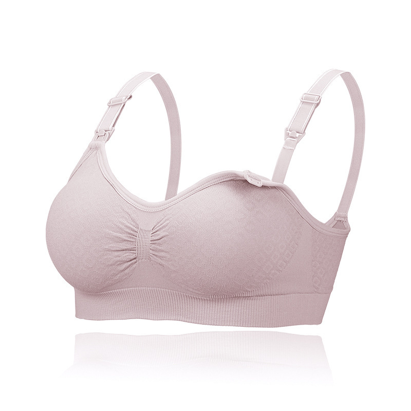 Maternity Unwired Front Buckle Seamless Nursing Bra - Image 3