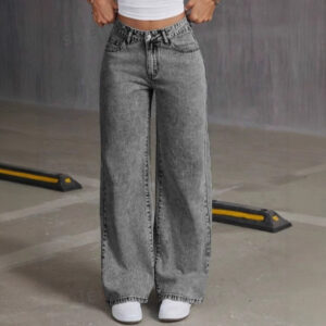 BABYNBEAUTY-Where Cuteness Meets Radiance for Your Little one - BabynBeauty 228 Vintage Bow Embroidered Washed Jeans For Women Straight Loose Trousers