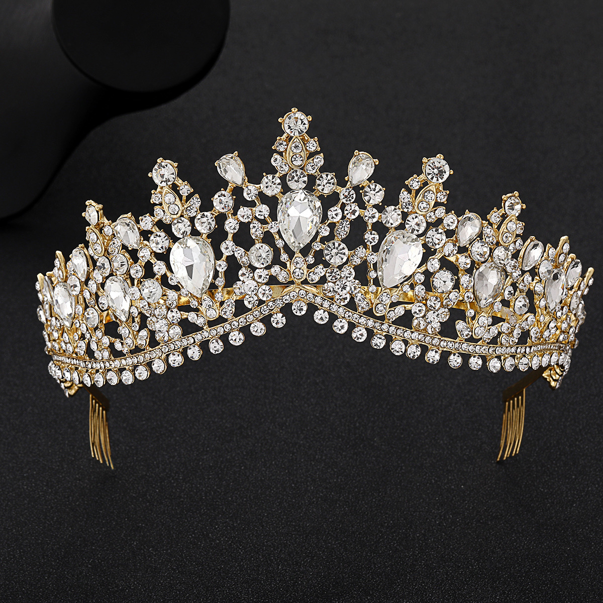 Baroque Bridal Crown Headdress Rhinestone Princess Formal Dress Accessories - Image 5